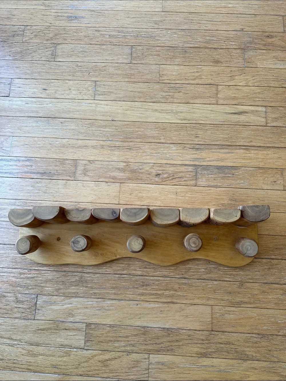 Handmade shelf with hooks